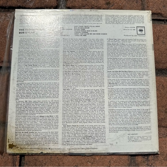 The Freewheelin' Bob Dylan Mono LP, 2 Eye Label, Columbia Records CL 1986 - Picture 3 of 5
